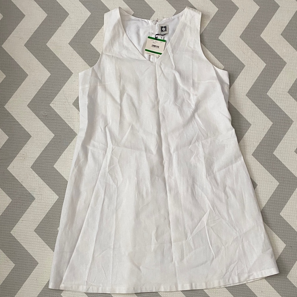 ANNE KLEIN White Sleeveless Dress Size Women L New with Tag (See all pics)